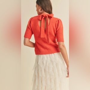 &Merci Mock Neck Tie Back Sweater Size Large